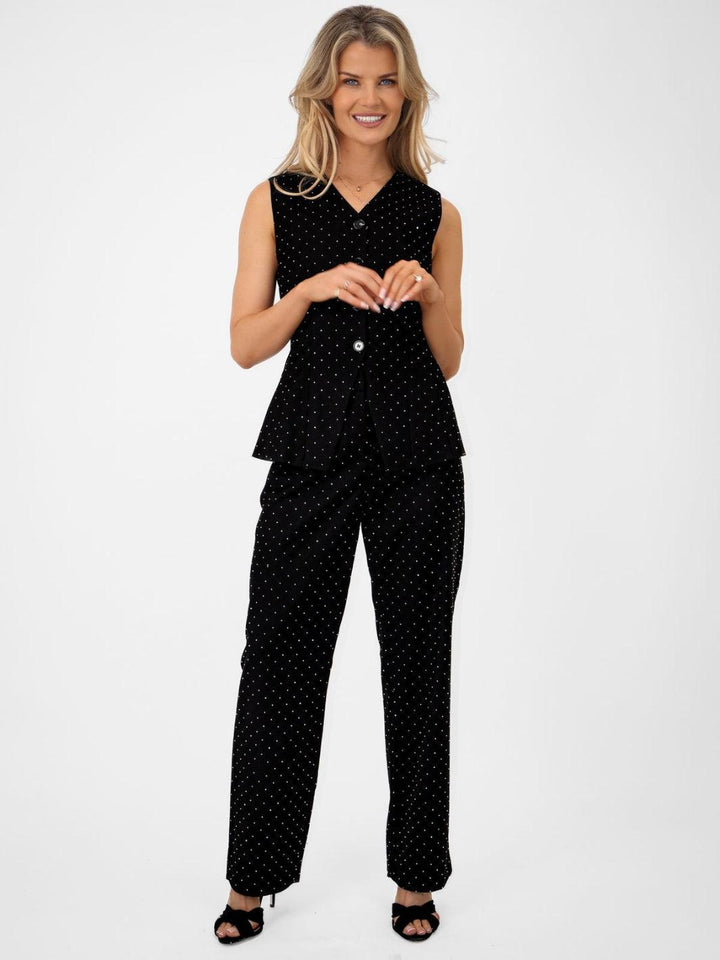Fee G Hot Fix Waistcoat In Black 925Y/103-Nicola Ross