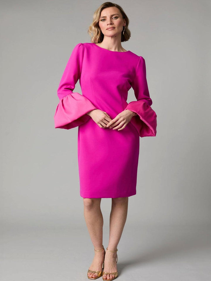 Fee G Juliane Midi Dress In Magenta 898B/106-Occasion Wear-Guest of the wedding-Nicola Ross