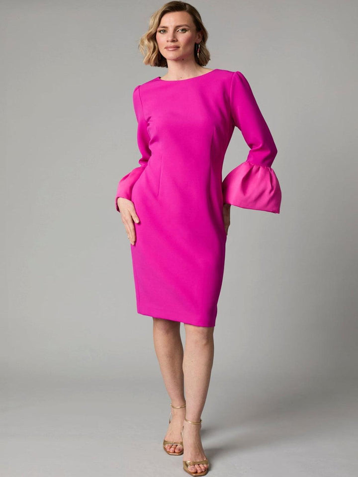 Fee G Juliane Midi Dress In Magenta 898B/106-Occasion Wear-Guest of the wedding-Nicola Ross