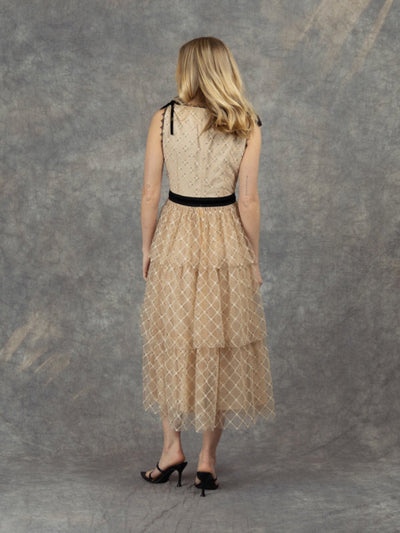 Fee G Lulu Dress - Cream 891/21-Occasion Wear-Guest of the wedding-Nicola Ross