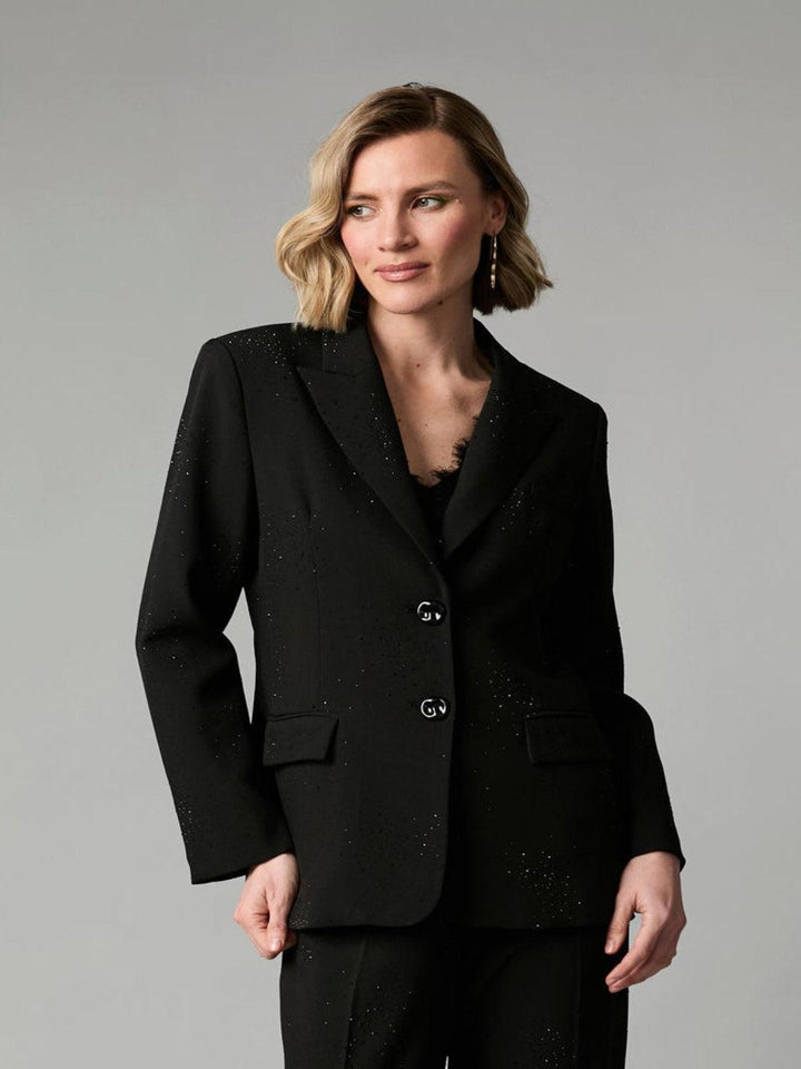 Fee G Sparkly Tailored Blazer In Black 608Y/151-Occasion Wear-Guest of the wedding-Nicola Ross