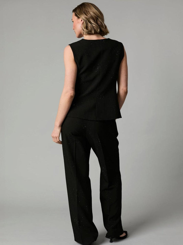 Fee G Sparkly Tailored Trousers In Black 434Y/151-Occasion Wear-Guest of the wedding-Nicola Ross