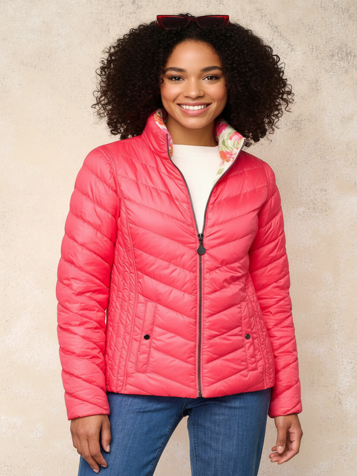Frandsen Reversible Jacket In Pink Multi Print 426-Nicola Ross