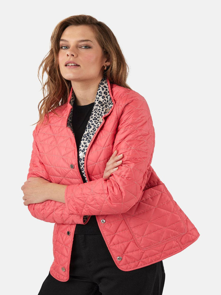 Frandsen Reversible Jacket In Pink Multi Print 430-1233-Nicola Ross