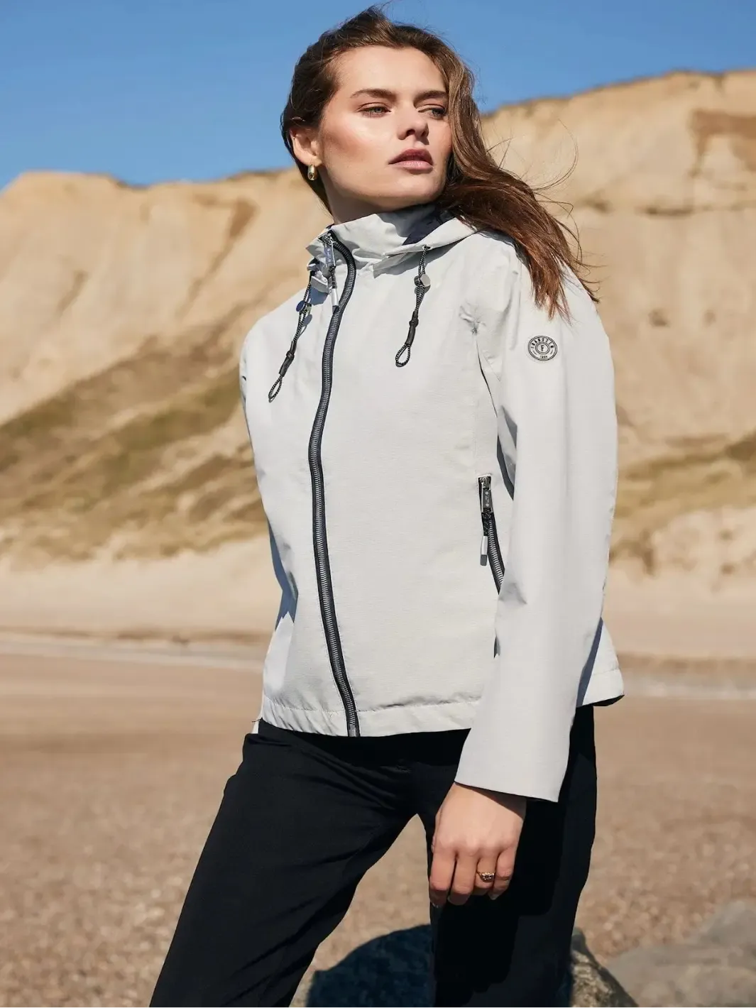 Frandsen Water Proof Rain Jacket In Grey 459-9569-Nicola Ross