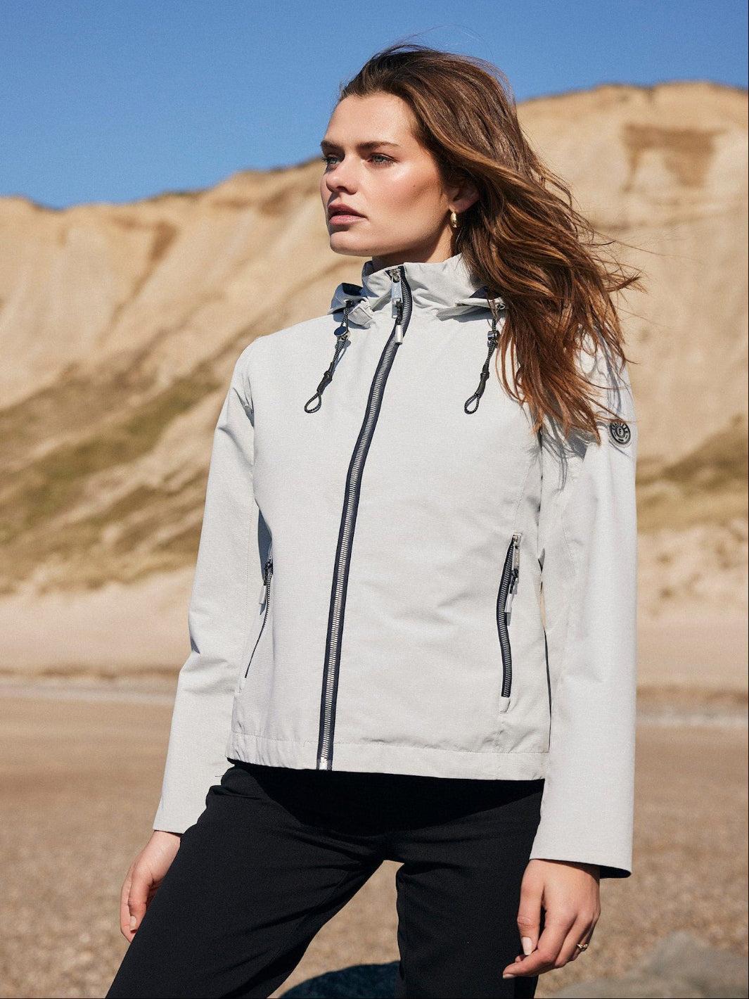 Frandsen Water Proof Rain Jacket In Grey 459-9569-Nicola Ross