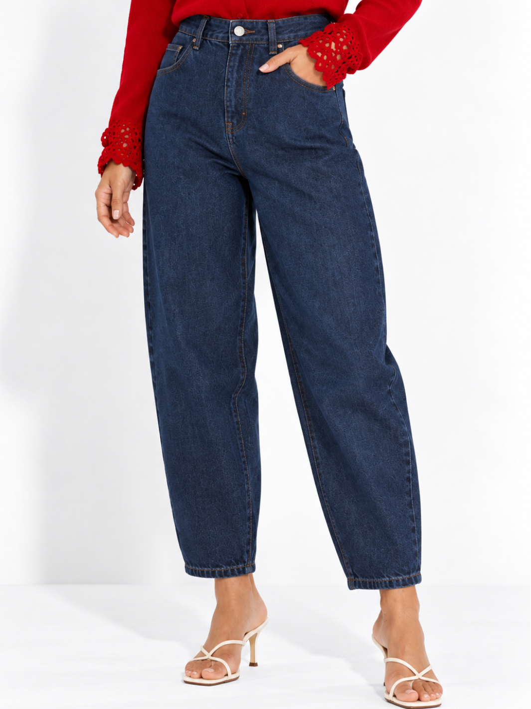 Frankie Barrell Leg Jeans In Dark Indigo Denim 26117-Nicola Ross
