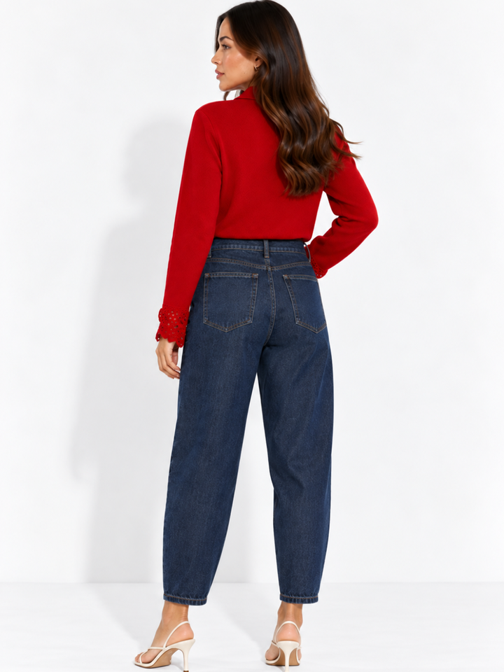 Frankie Barrell Leg Jeans In Dark Indigo Denim 26117-Nicola Ross