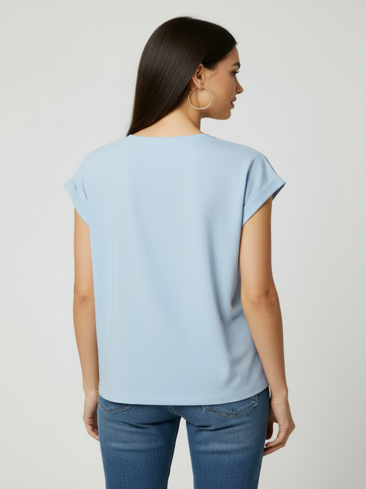 Freequent Basic T-Shirt In Blue 208305-Nicola Ross