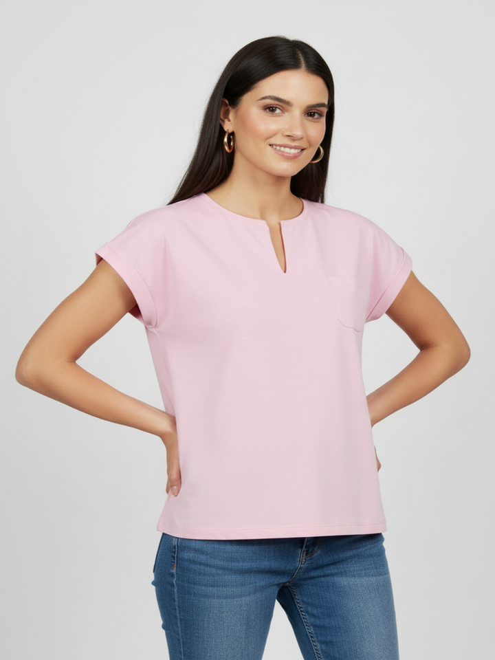 Freequent Basic T-Shirt In Pink 208305-Nicola Ross