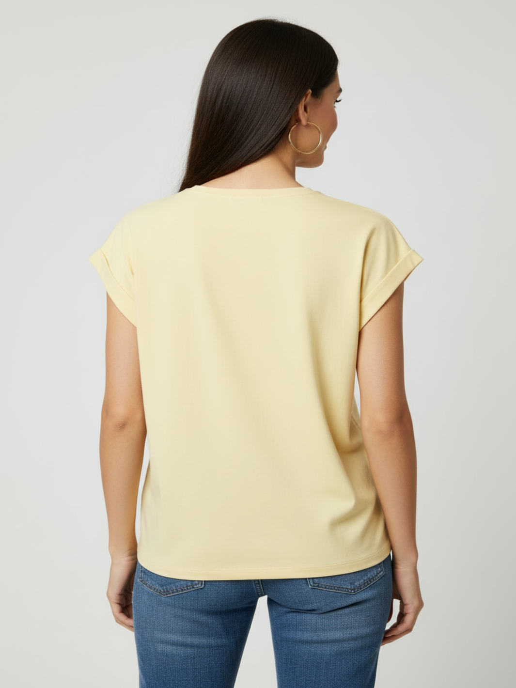 Freequent Basic T-Shirt In Yellow 208305-Nicola Ross