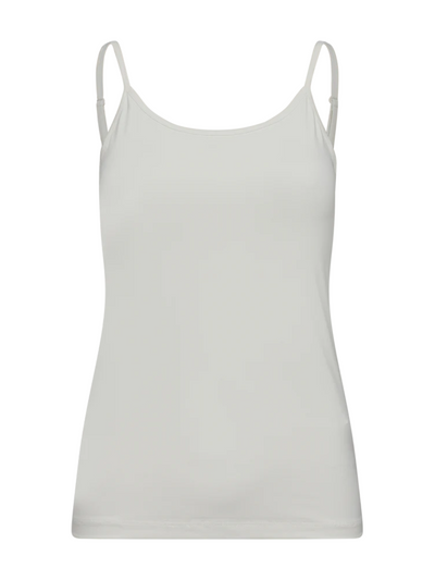 Freequent Cami Strap Top In White-Nicola Ross