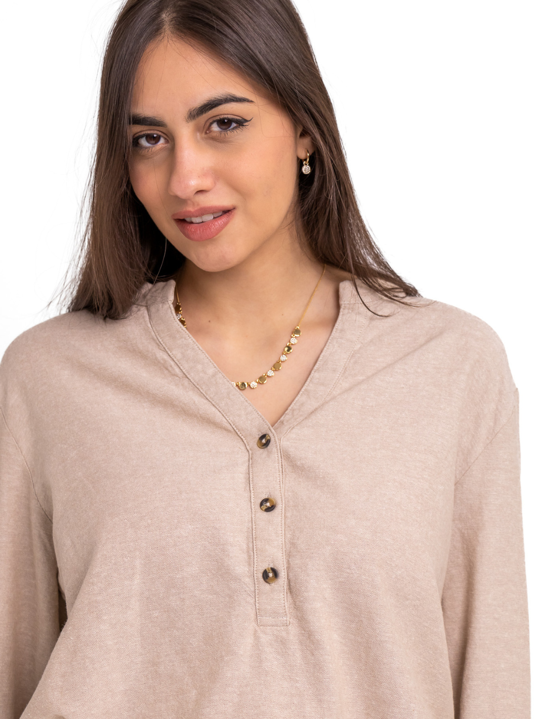 Freequent Linen Shirt In Sand-Nicola Ross