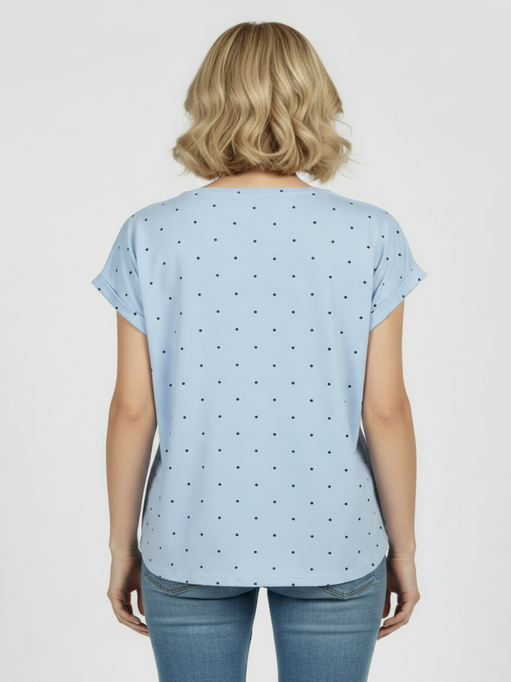 Freequent T-Shirt In Blue Polka Dot 207663-Nicola Ross