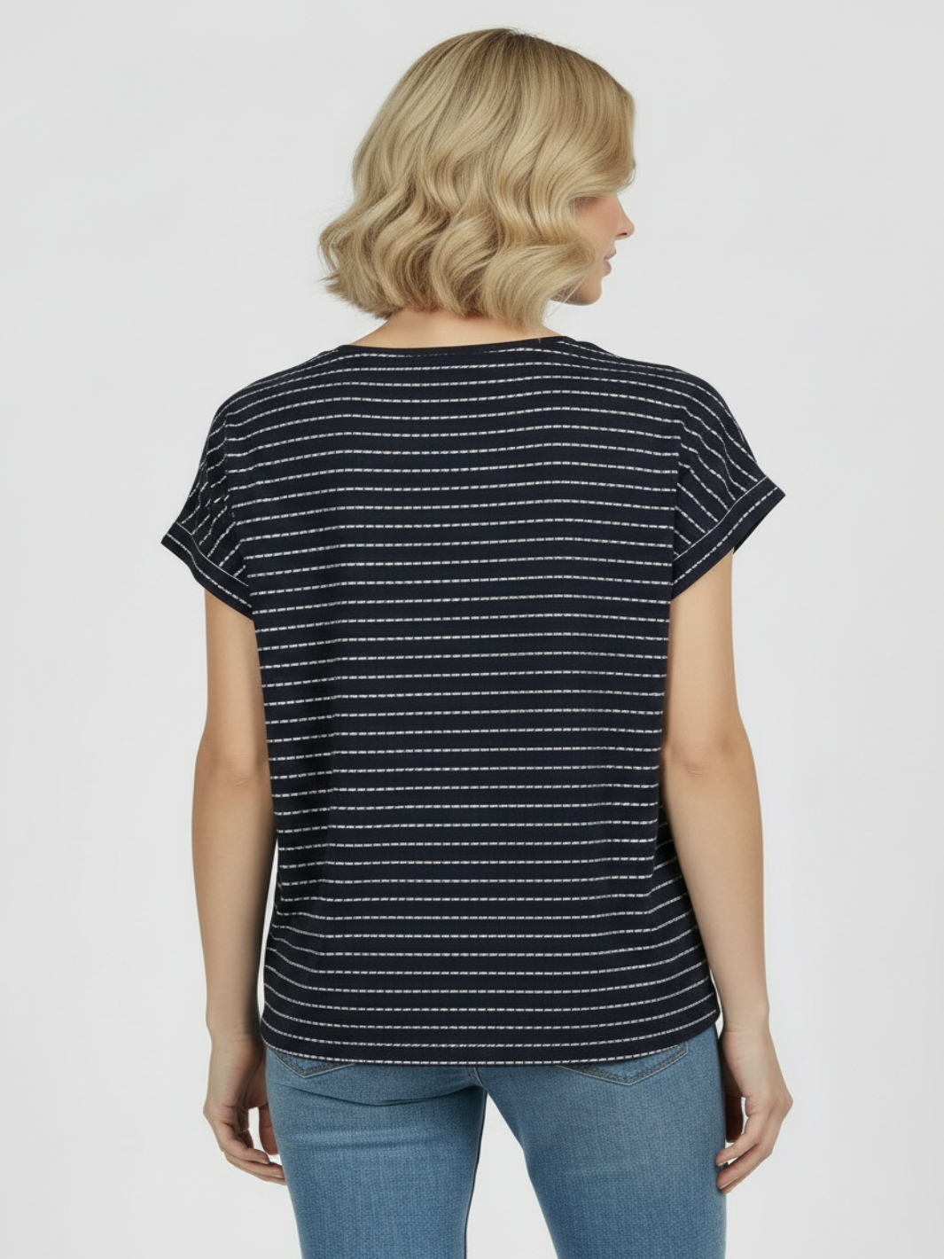 Freequent T-Shirt In Navy Print 207665-Nicola Ross