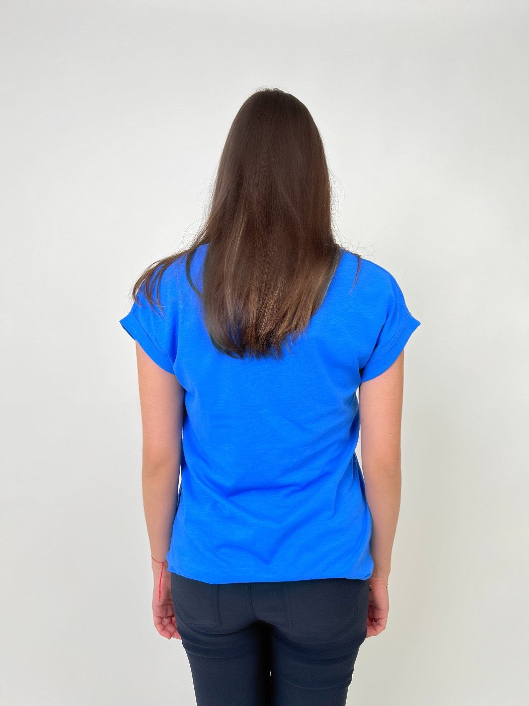 Freequent Top With Pocket In Ocean Blue-Nicola Ross