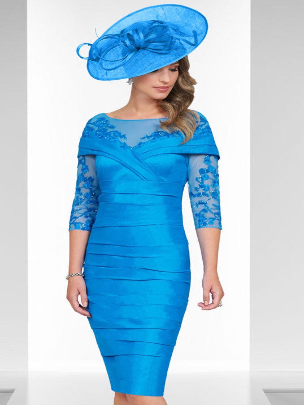 Ispirato Dress In Blue Lagoon ISL820-Mother of the bride- mother of the groom -Nicola Ross