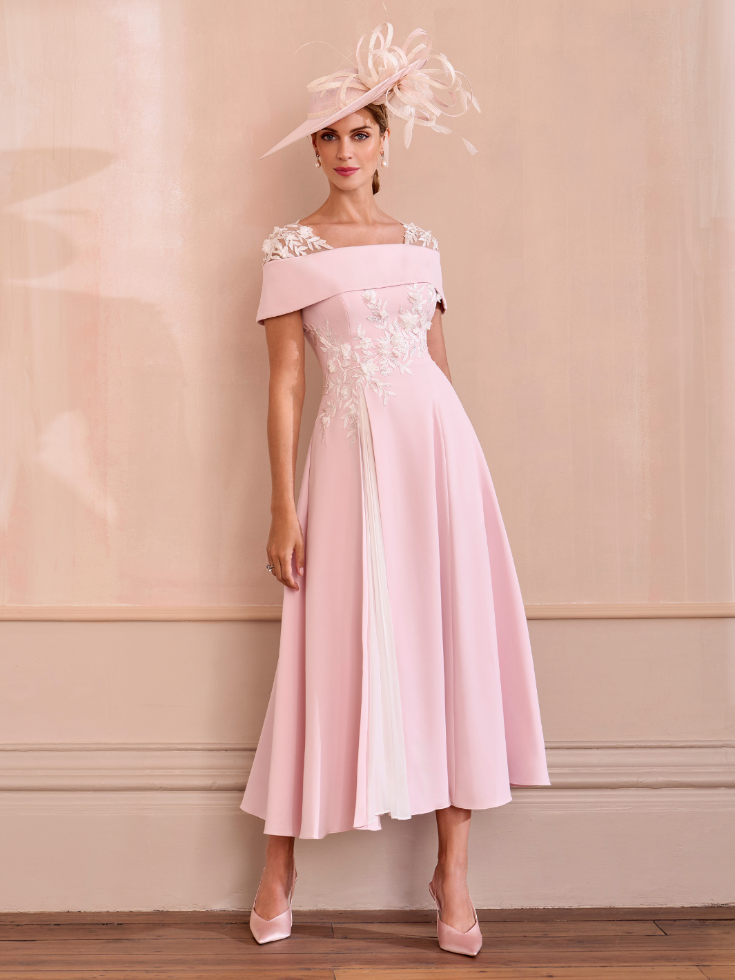 John Charles Dress 66625 In Petal / Ivory- Mother of the Bride Summer 2026 Nicola Ross