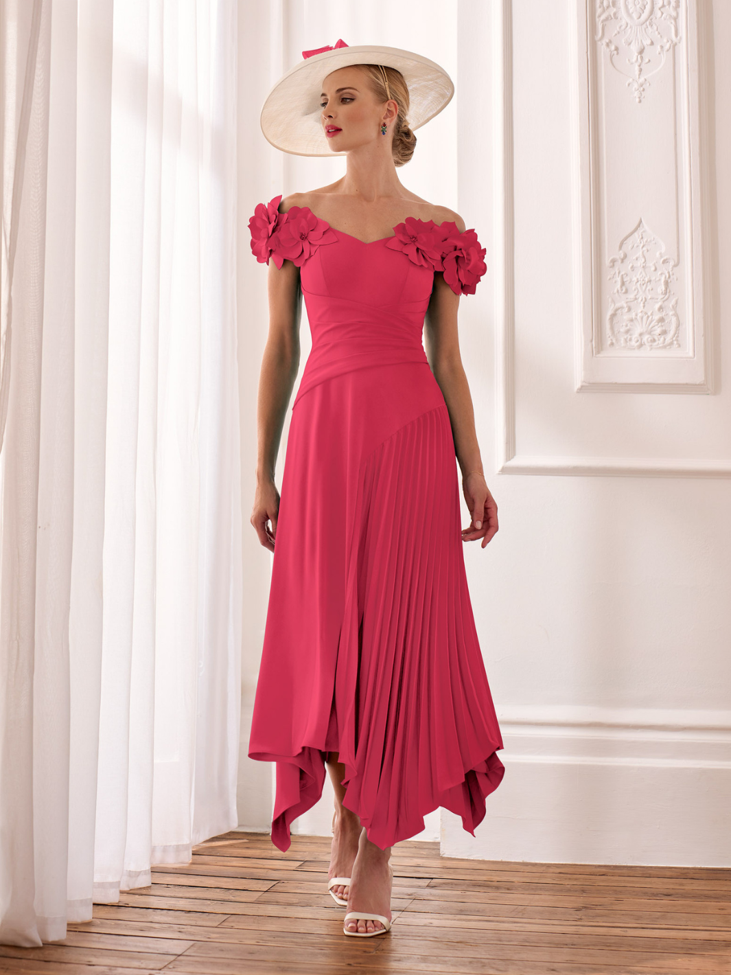 John Charles Dress 66632B In Persian Rose-Mother of the bride- mother of the groom -Nicola Ross