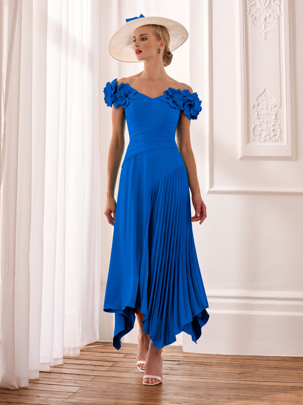 John Charles Dress 66632B In Sapphire-Mother of the bride- mother of the groom -Nicola Ross