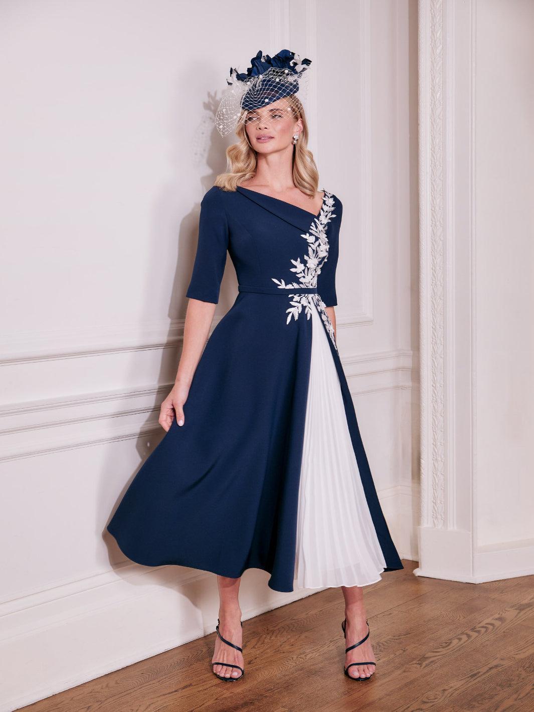 John Charles Dress 66688 In Navy/Ivory-Mother of the bride- mother of the groom -Nicola Ross