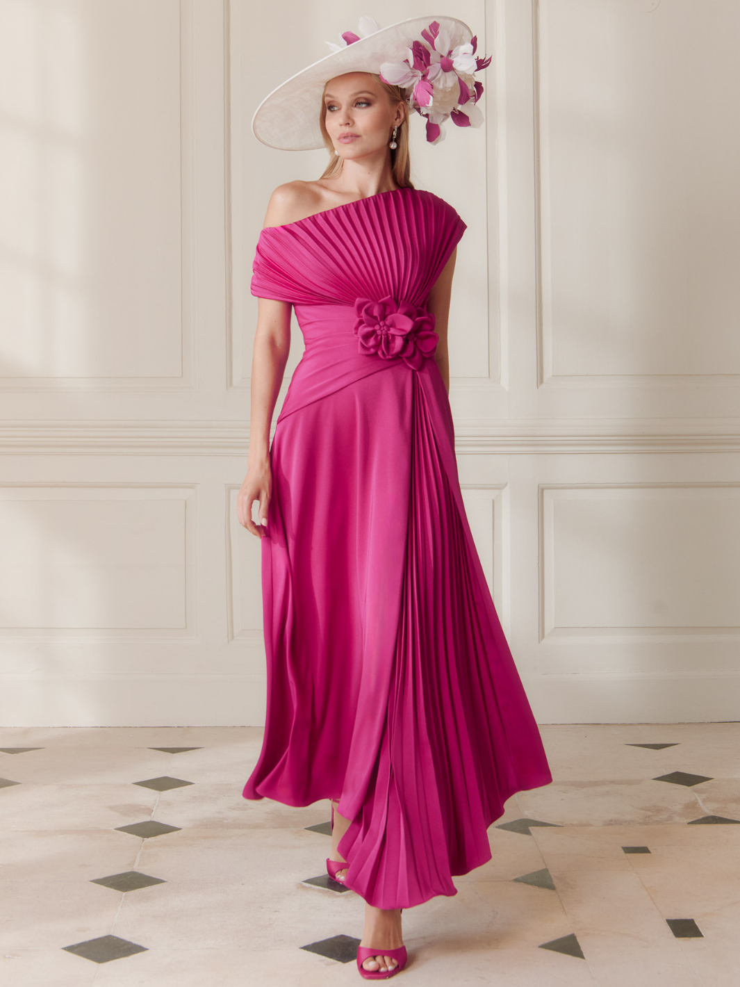 John Charles Dress 66710 In Ruby Pink-Mother of the bride- mother of the groom -Nicola Ross