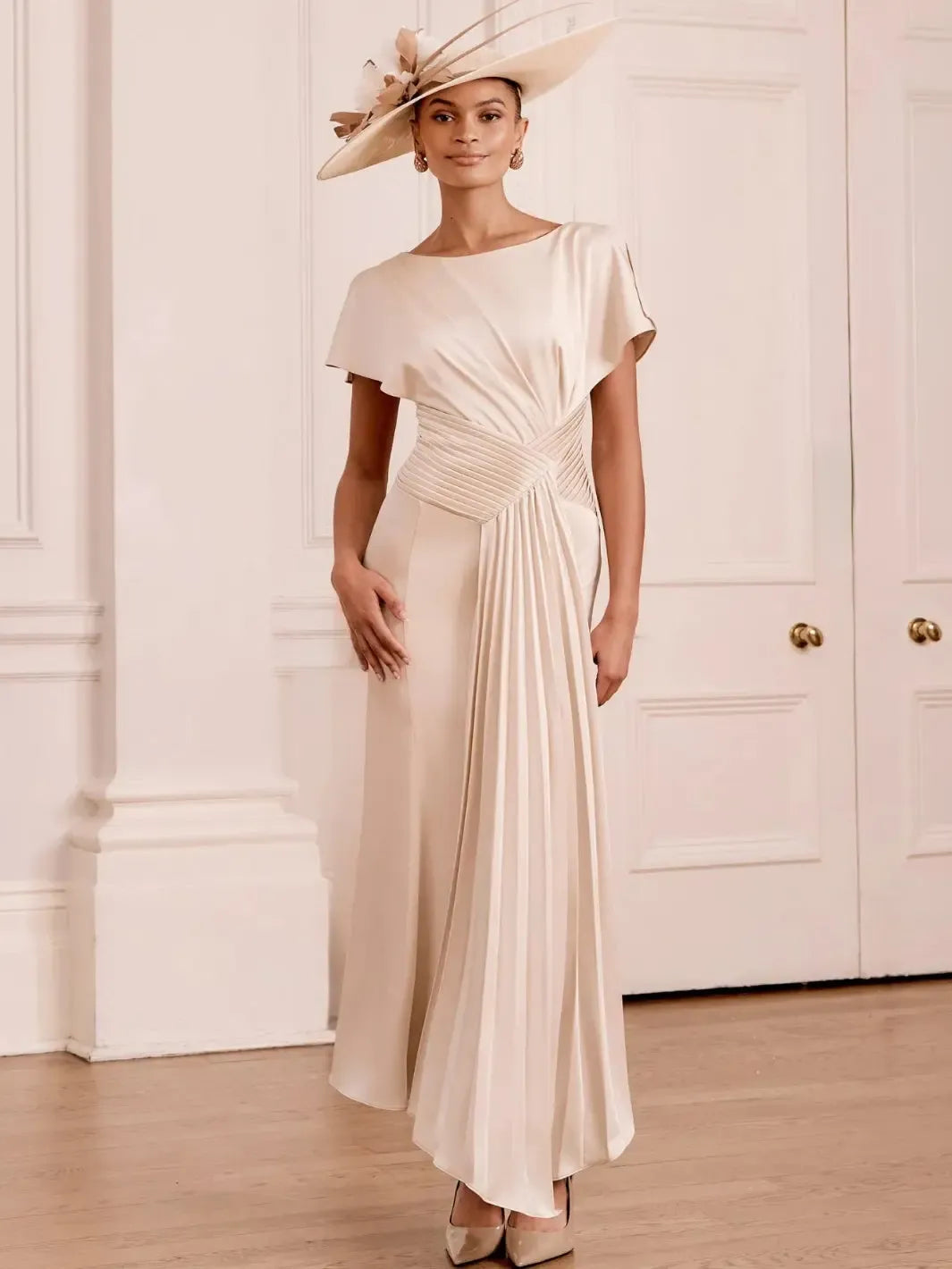 John Charles Dress 66783 In Ecru-Mother of the bride- mother of the groom -Nicola Ross