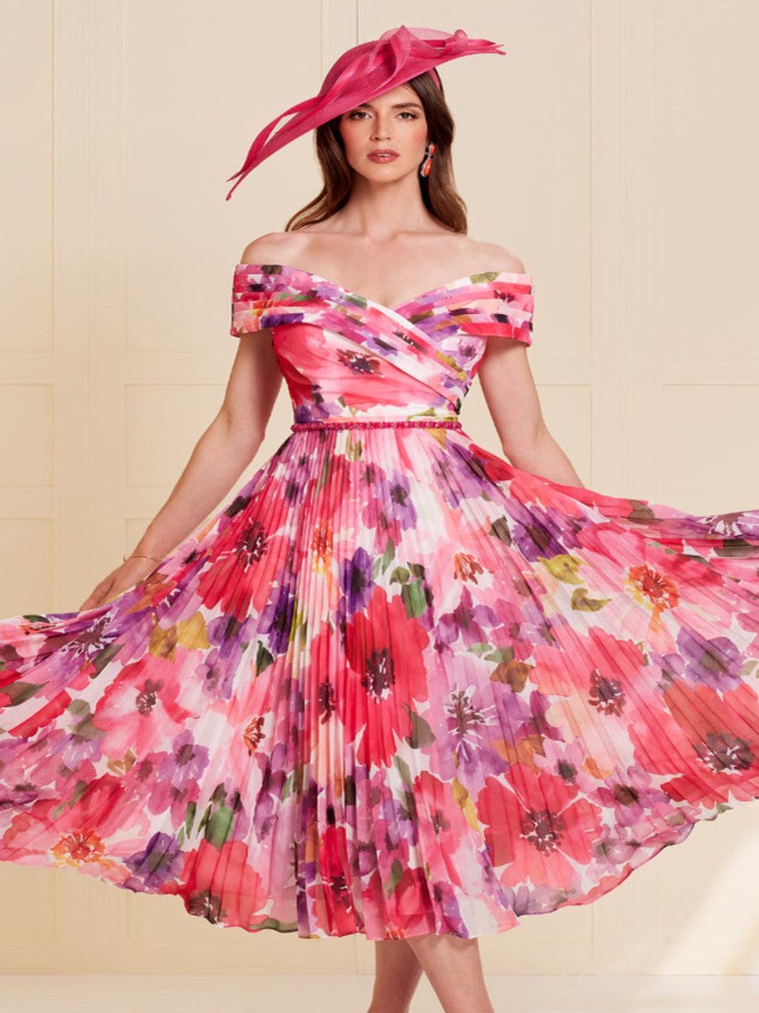 John Charles Dress In Summer Print 66510B-Mother of the bride- mother of the groom -Nicola Ross
