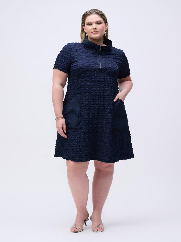 Joseph Ribkoff A-line Knee-length Dress in Midnight Blue 251084-Nicola Ross