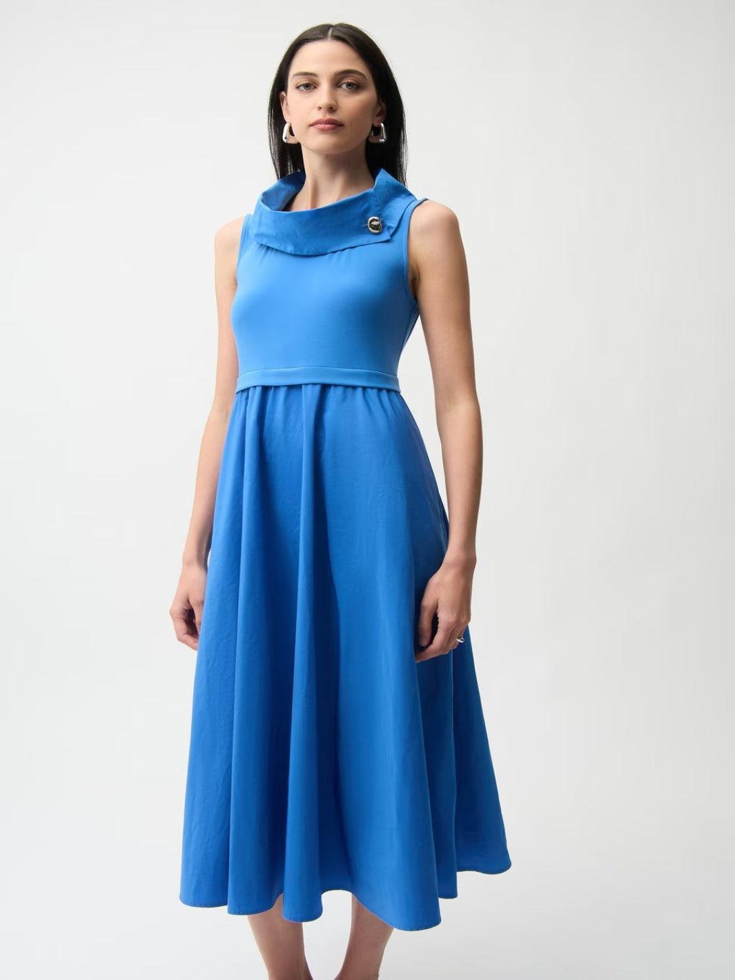 Joseph Ribkoff A-line Midi Dress In Harbor Blue 261274-Nicola Ross