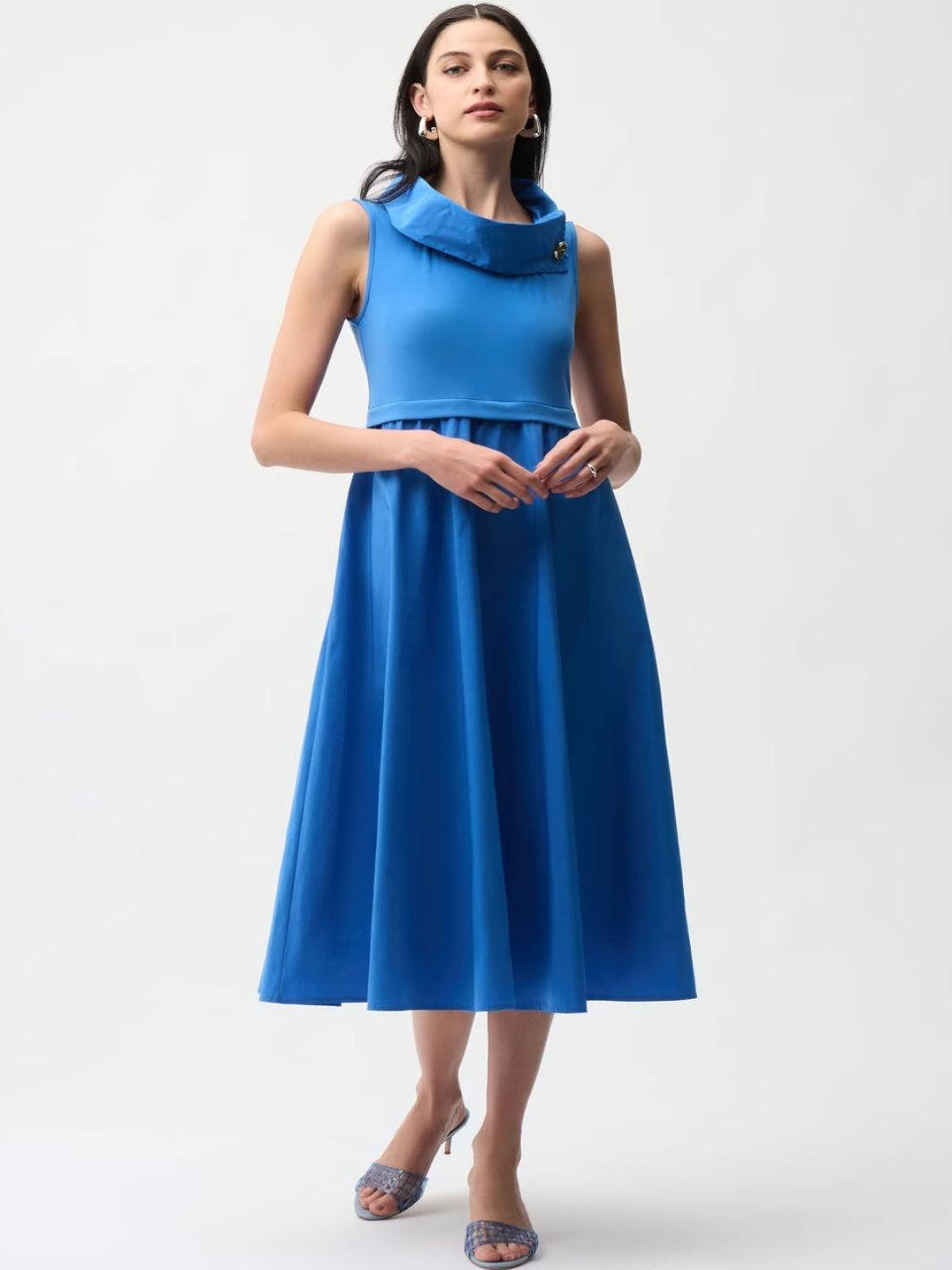 Joseph Ribkoff A-line Midi Dress In Harbor Blue 261274-Nicola Ross