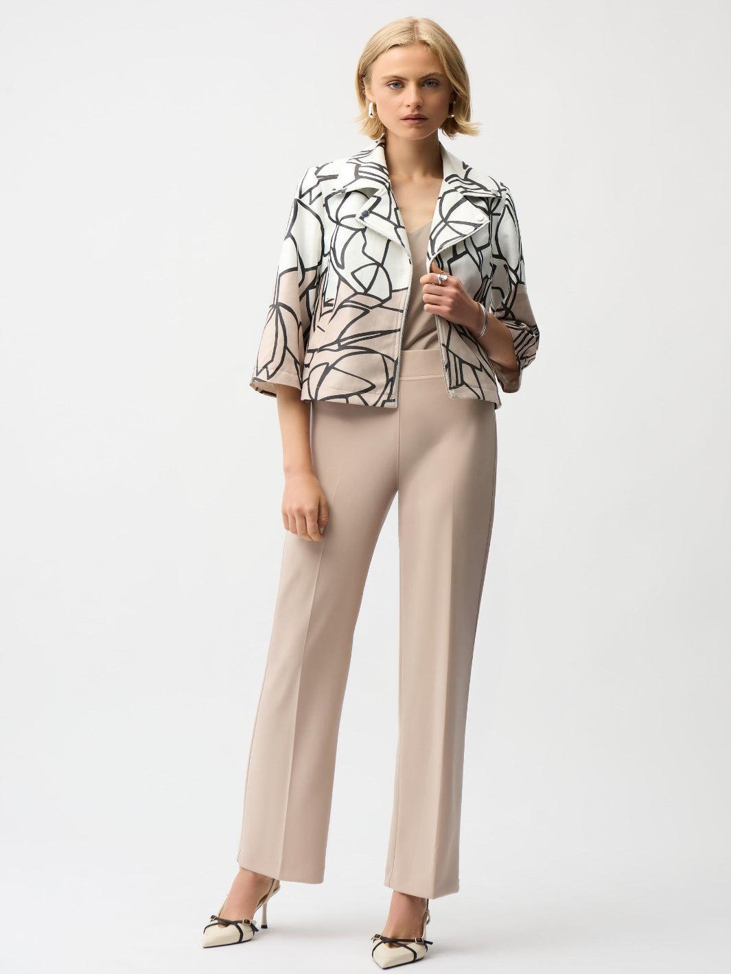 Joseph Ribkoff Abstract Jacket In Vanilla/Multi 261908-Nicola Ross