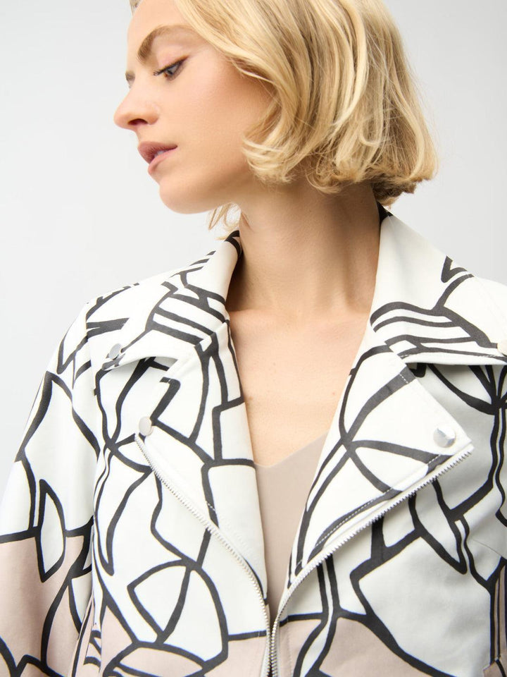 Joseph Ribkoff Abstract Jacket In Vanilla/Multi 261908-Nicola Ross