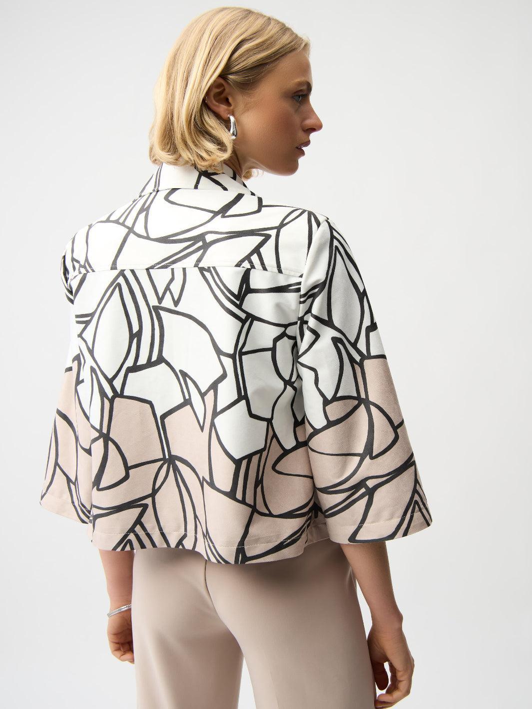 Joseph Ribkoff Abstract Jacket In Vanilla/Multi 261908-Nicola Ross