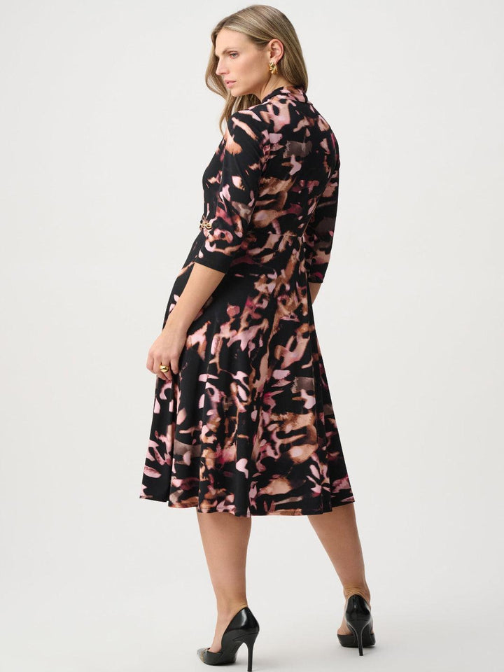 Joseph Ribkoff Abstract Midi Dress In Black/Multi 263077-Nicola Ross