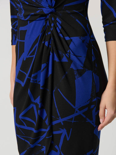Joseph Ribkoff Abstract Print Belted Waist In Blue/Black 234059-Nicola Ross