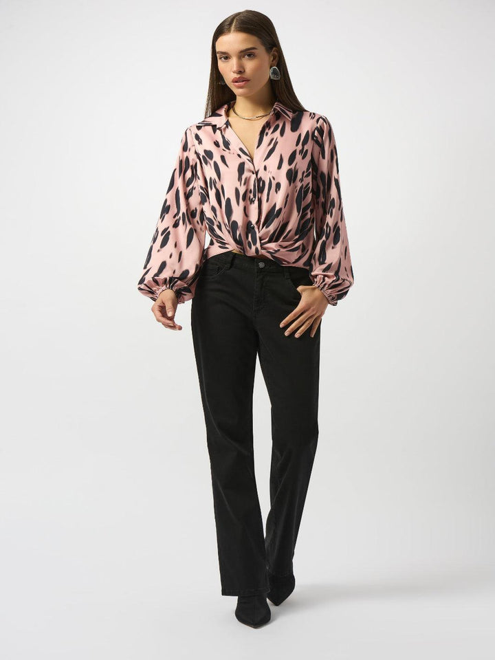 Joseph Ribkoff Animal Print Button Shirt In Pink/Black 253059-Nicola Ross