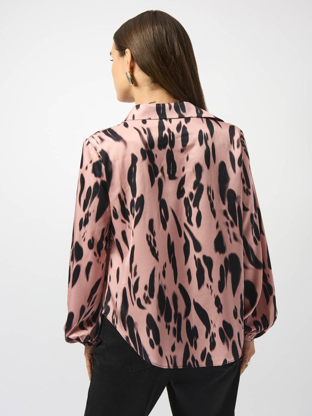 Joseph Ribkoff Animal Print Button Shirt In Pink/Black 253059-Nicola Ross