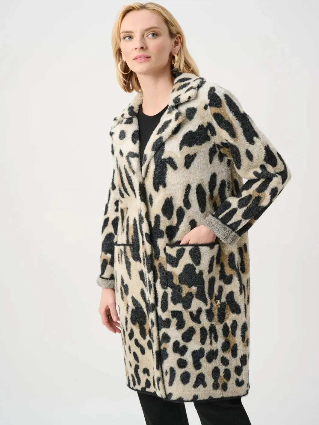 Joseph Ribkoff Animal Print Coat In Camel/Multi 263956-Nicola Ross