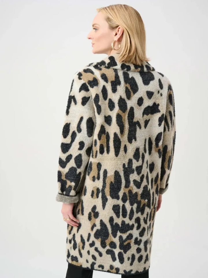 Joseph Ribkoff Animal Print Coat In Camel/Multi 263956-Nicola Ross