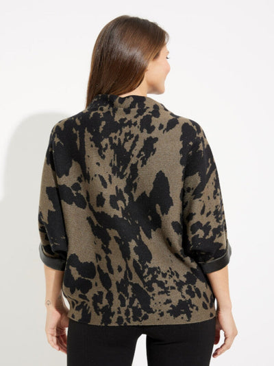 Joseph Ribkoff - Animal Print High Collar Top in Brown/Black 233948-Nicola Ross