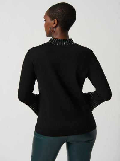 Joseph Ribkoff - Beaded Detail Sweater in Black 234920-Nicola Ross