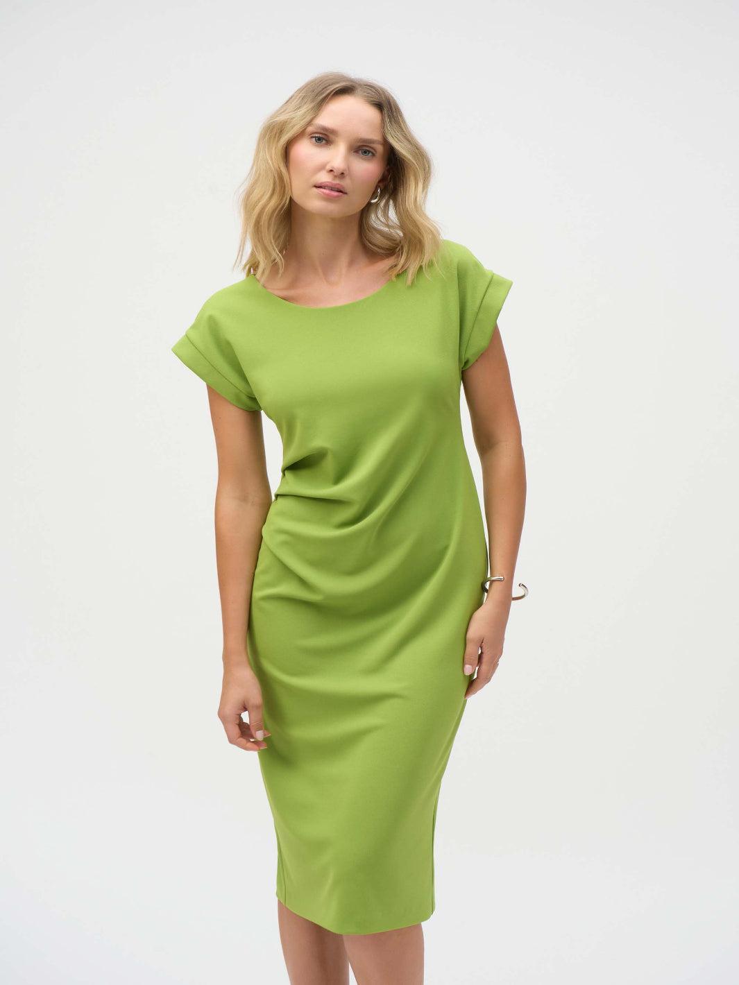 Joseph Ribkoff Boat-neck Shift Dress In Green 252023-Nicola Ross