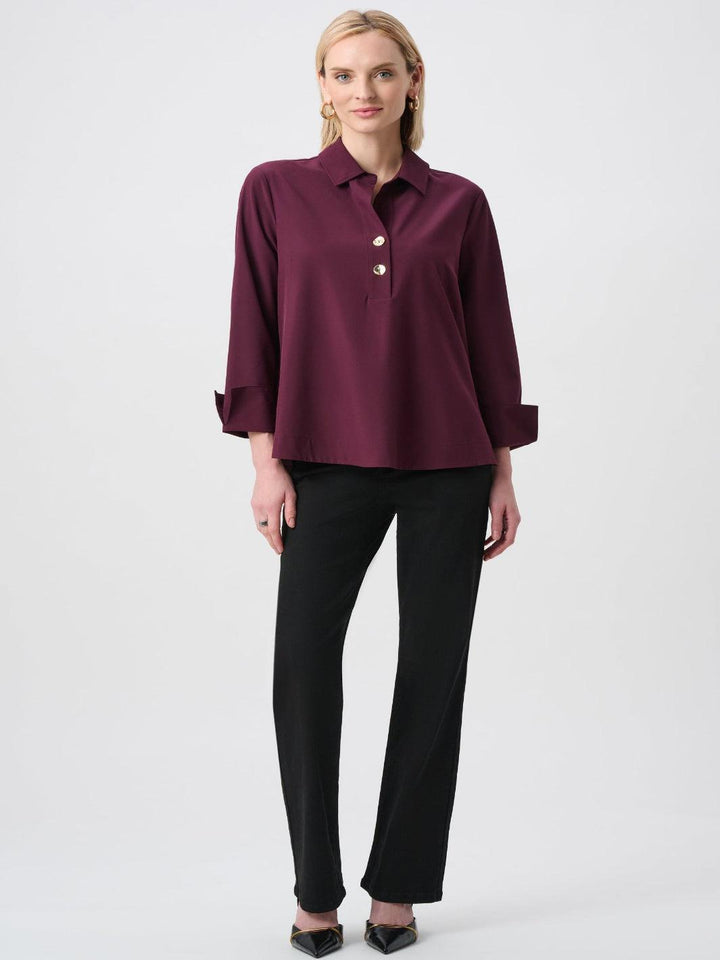 Joseph Ribkoff Button Detail Top In Elderberry 263928-Nicola Ross