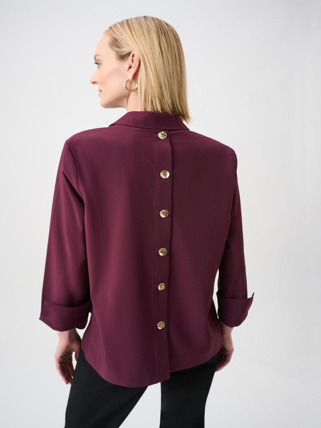 Joseph Ribkoff Button Detail Top In Elderberry 263928-Nicola Ross