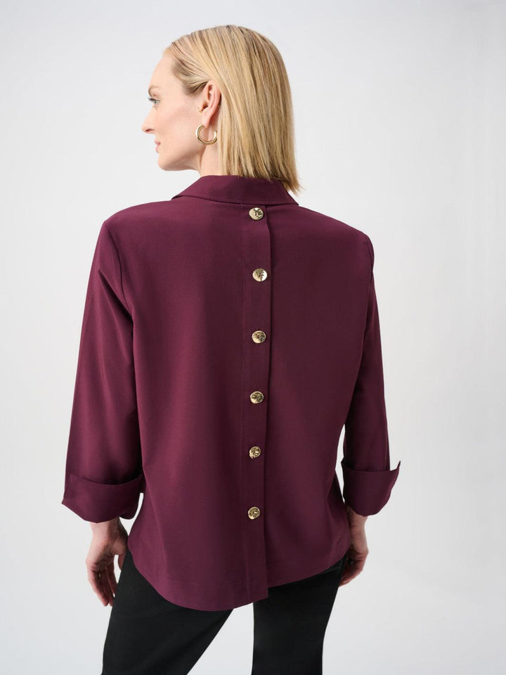 Joseph Ribkoff Button Detail Top In Elderberry 263928-Nicola Ross