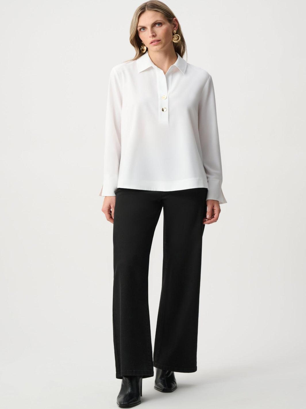 Joseph Ribkoff Button Detail Top In Vanilla 263928-Nicola Ross