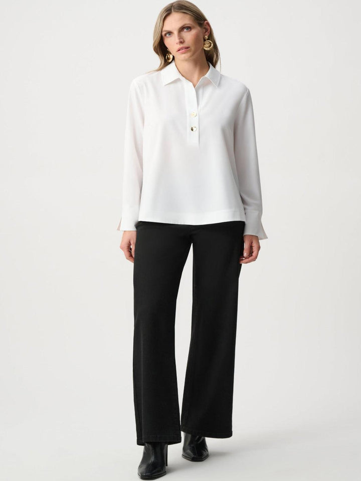 Joseph Ribkoff Button Detail Top In Vanilla 263928-Nicola Ross
