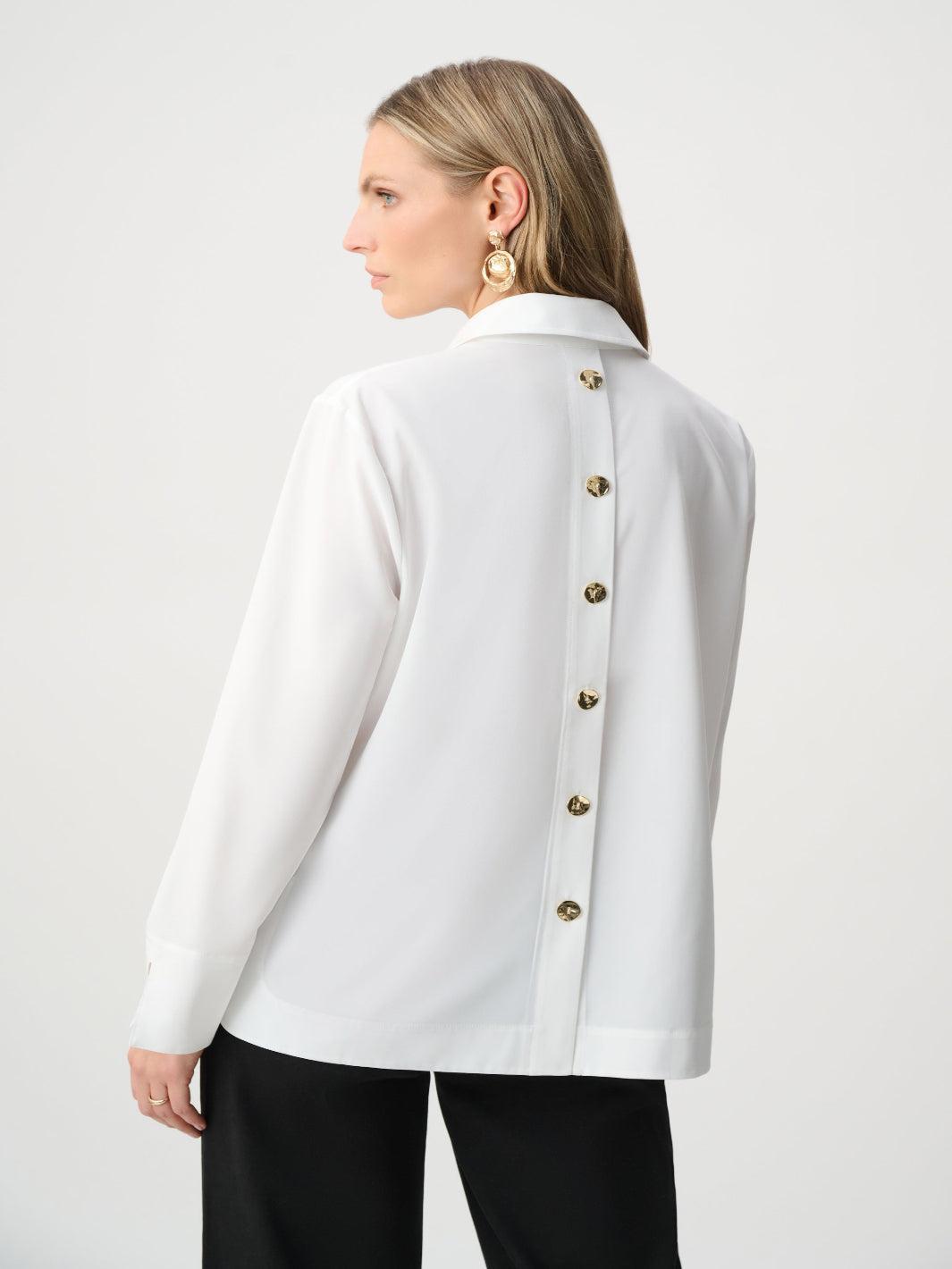 Joseph Ribkoff Button Detail Top In Vanilla 263928-Nicola Ross