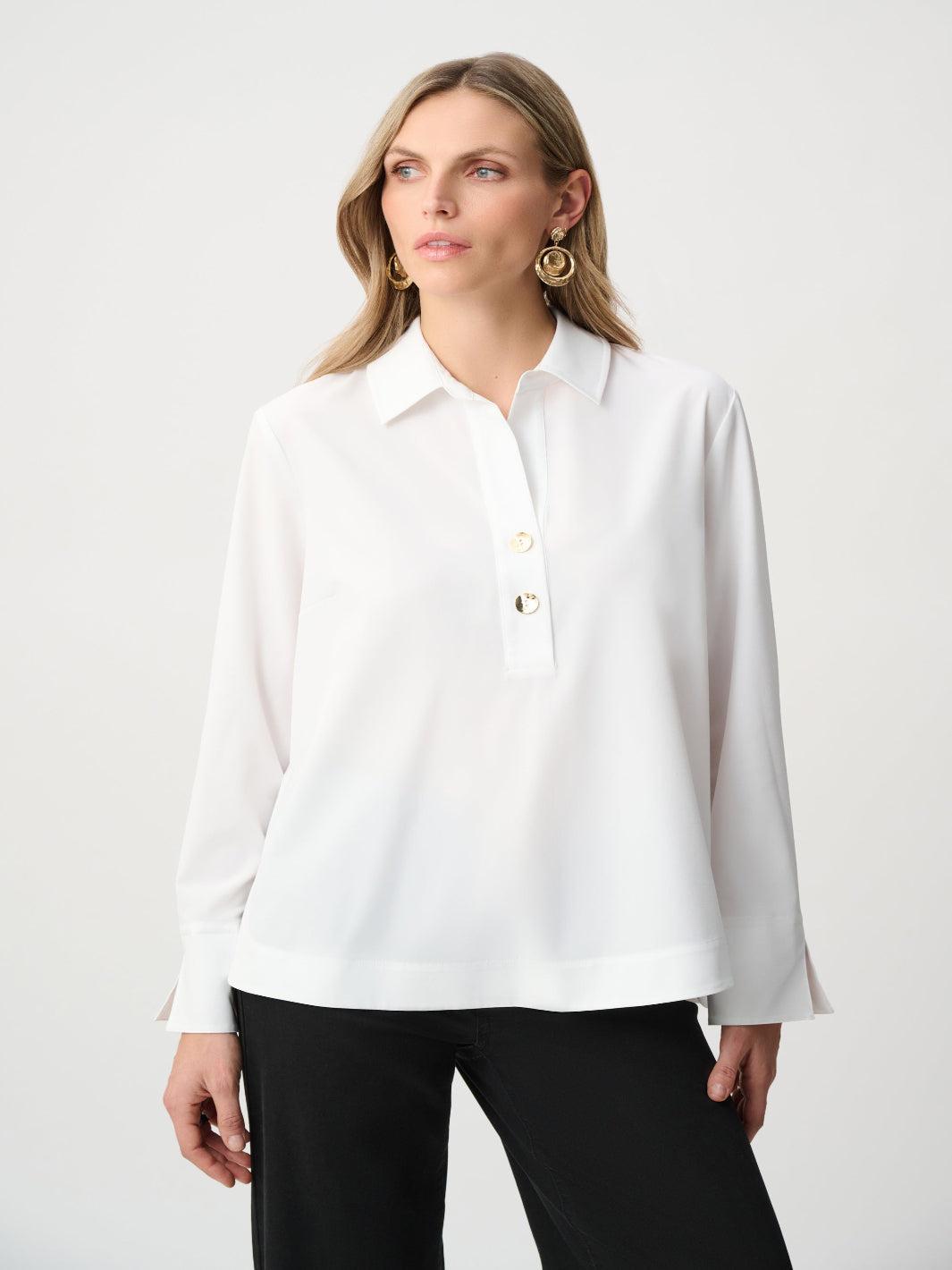 Joseph Ribkoff Button Detail Top In Vanilla 263928-Nicola Ross